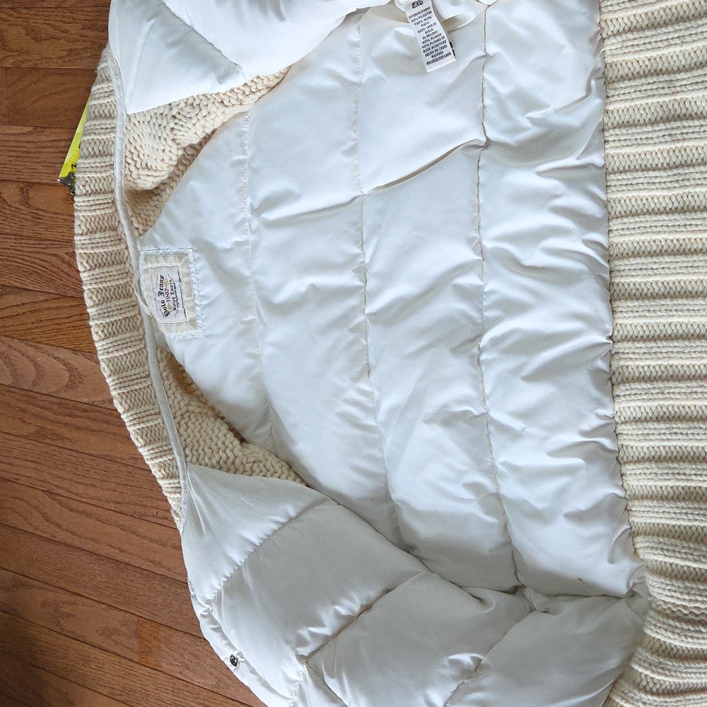 Vintage Polo Cream Knit and Down Puffer Jacket - Picture 13 of 17